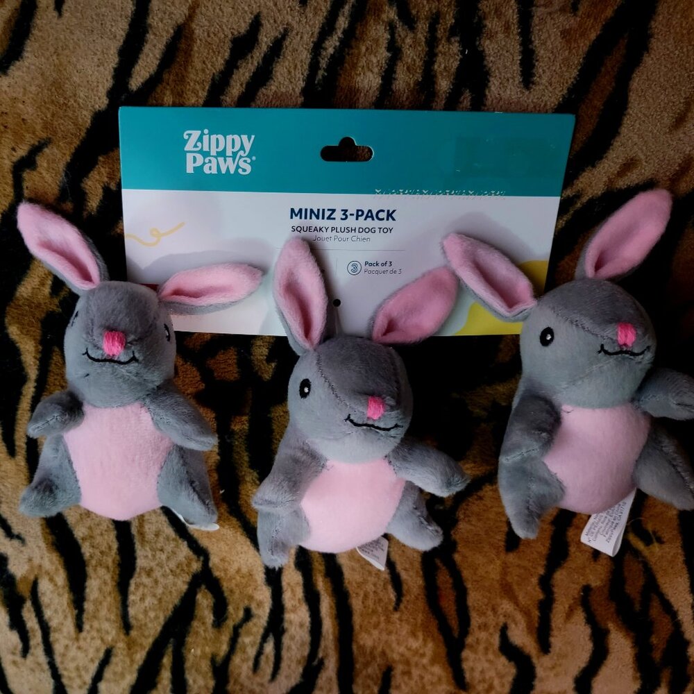 Zippypaws Dog Bunnies Toy 3 pack Xsmall Mini..ea. New!